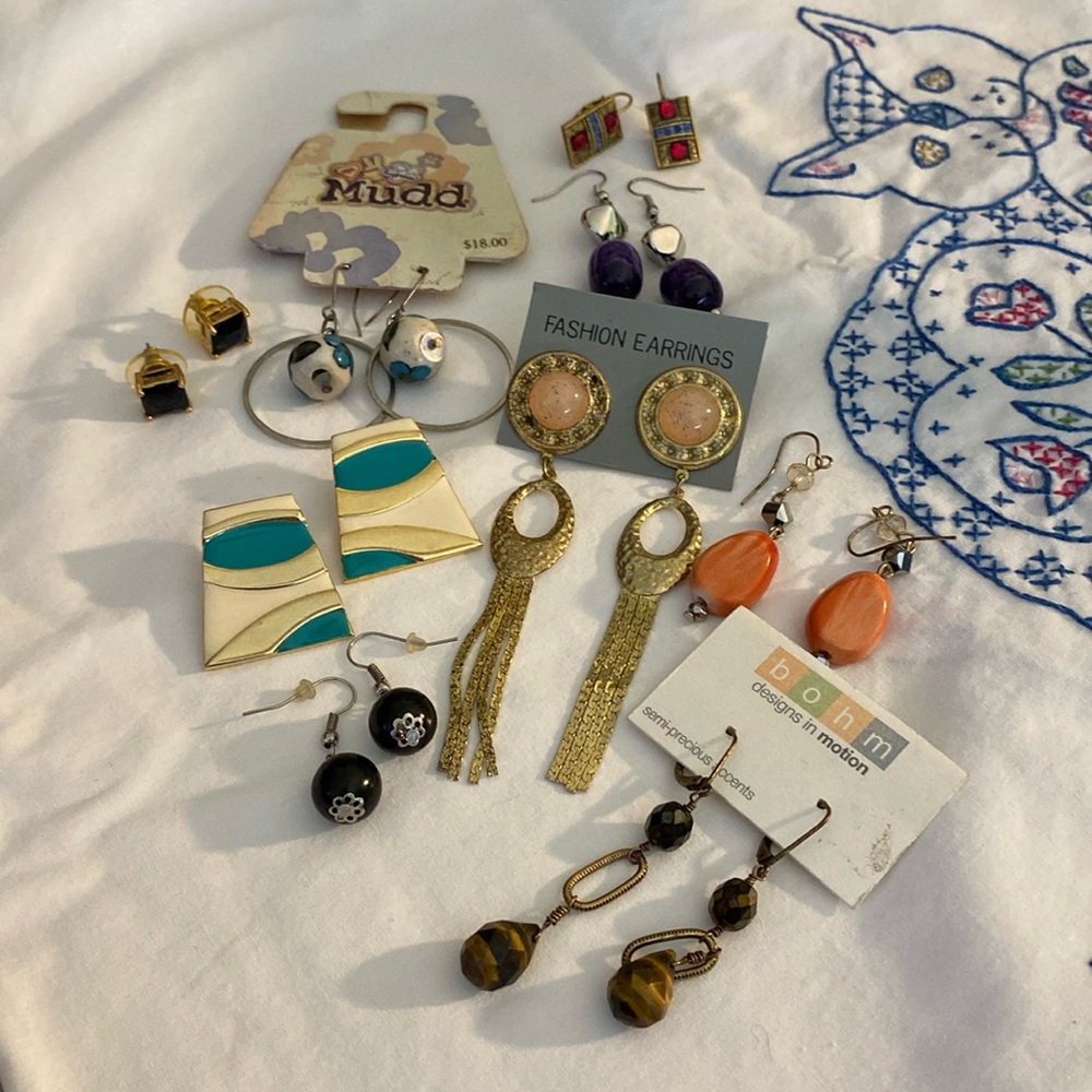 Set of 9 Pierced Earrings
